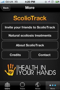 ScolioTrack more screen